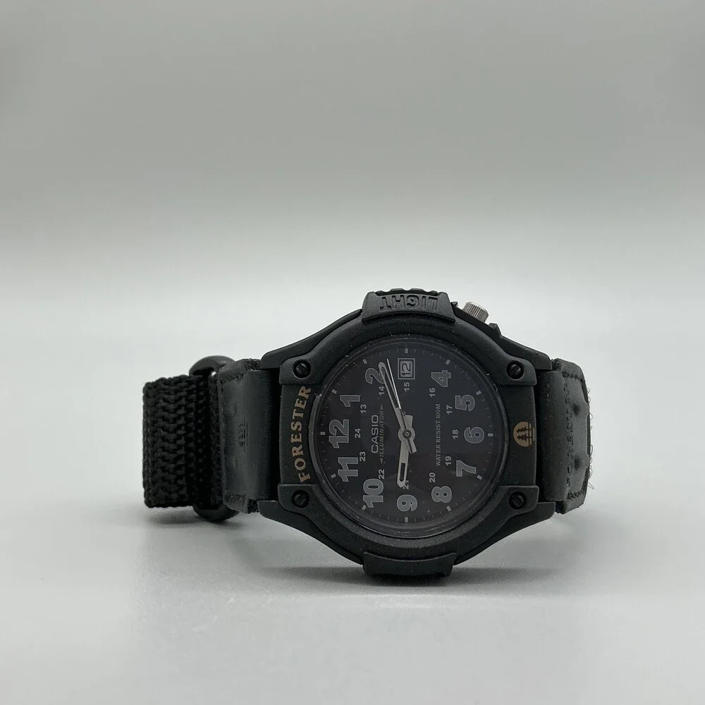 Vintage Casio Forester FT-500 Men Watch 41mm Black Nylon Illuminator New Battery